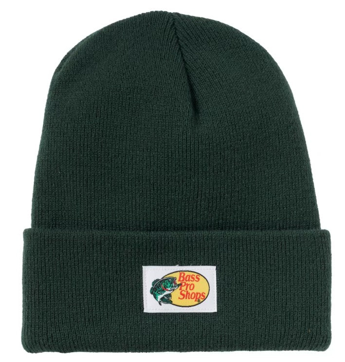 Bass Pro Shops Logo Label Knit Cuff Beanie - Pine Needle