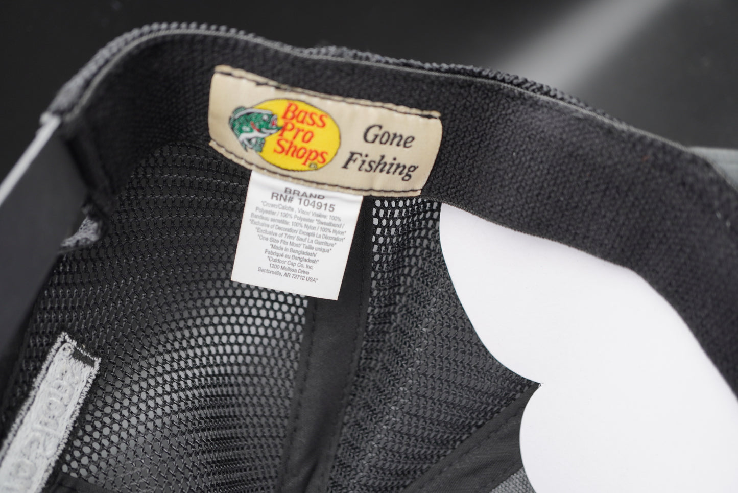 Bass Pro Shops Bass Performance Mesh-Back Cap - Charcoal/Black (Embroidered Logo)