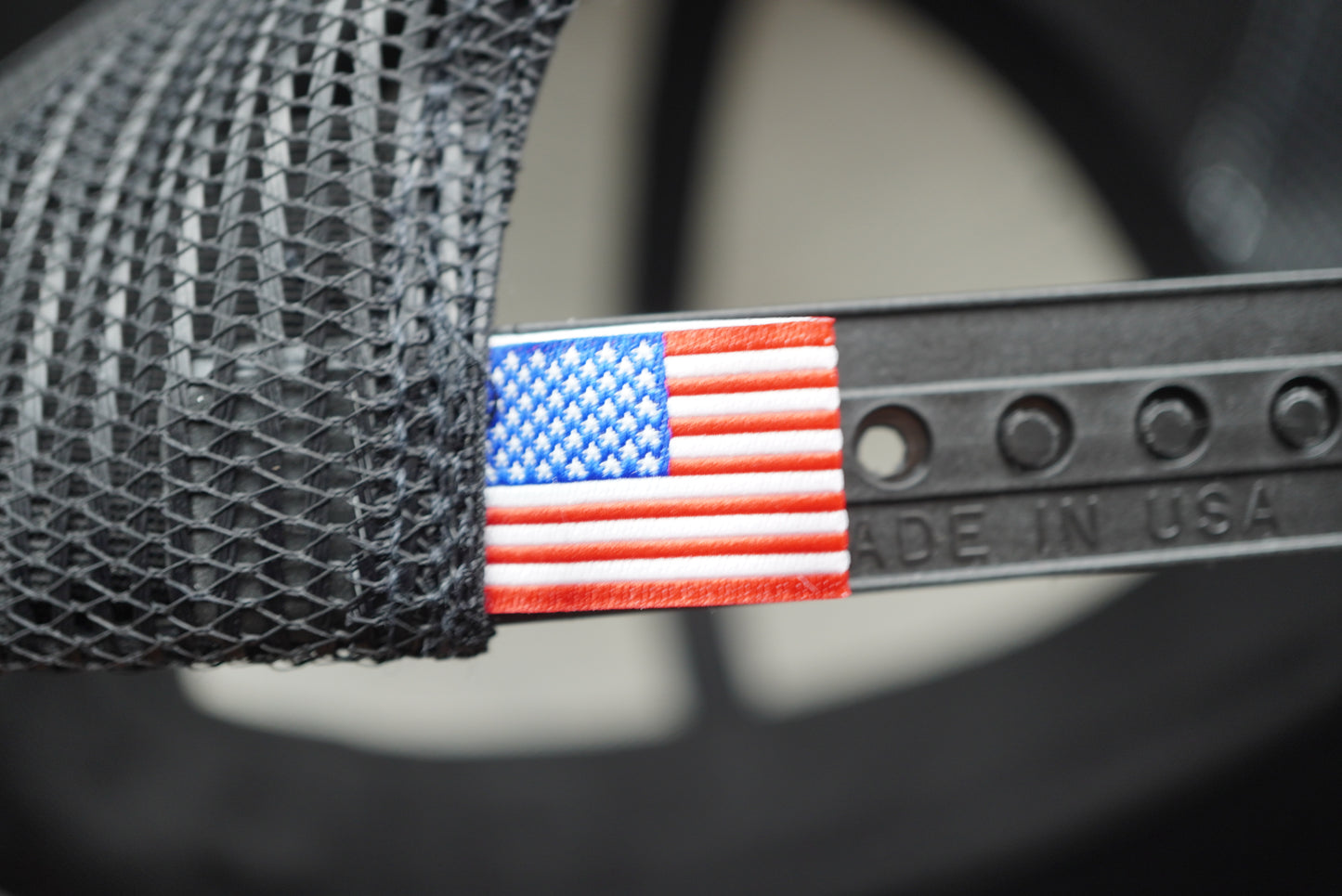 Bass Pro Shops Flag Logo Patch Mesh-Back Cap - Black (Embroidered Logo)