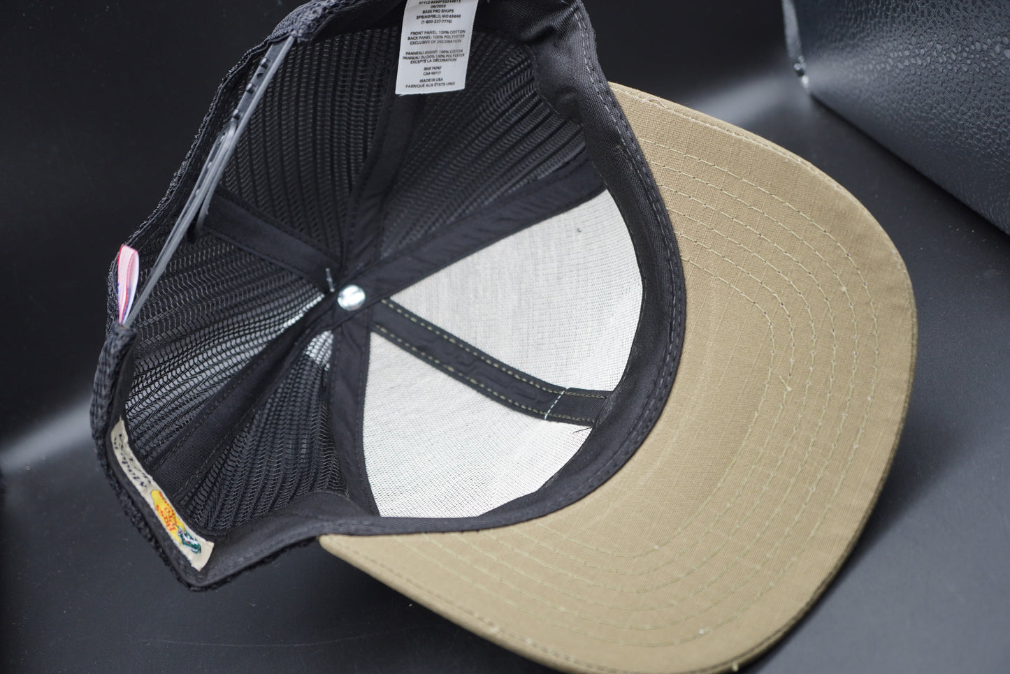 Bass Pro Shops Flag Logo Patch Mesh-Back Cap - Olive (Embroidered Logo)