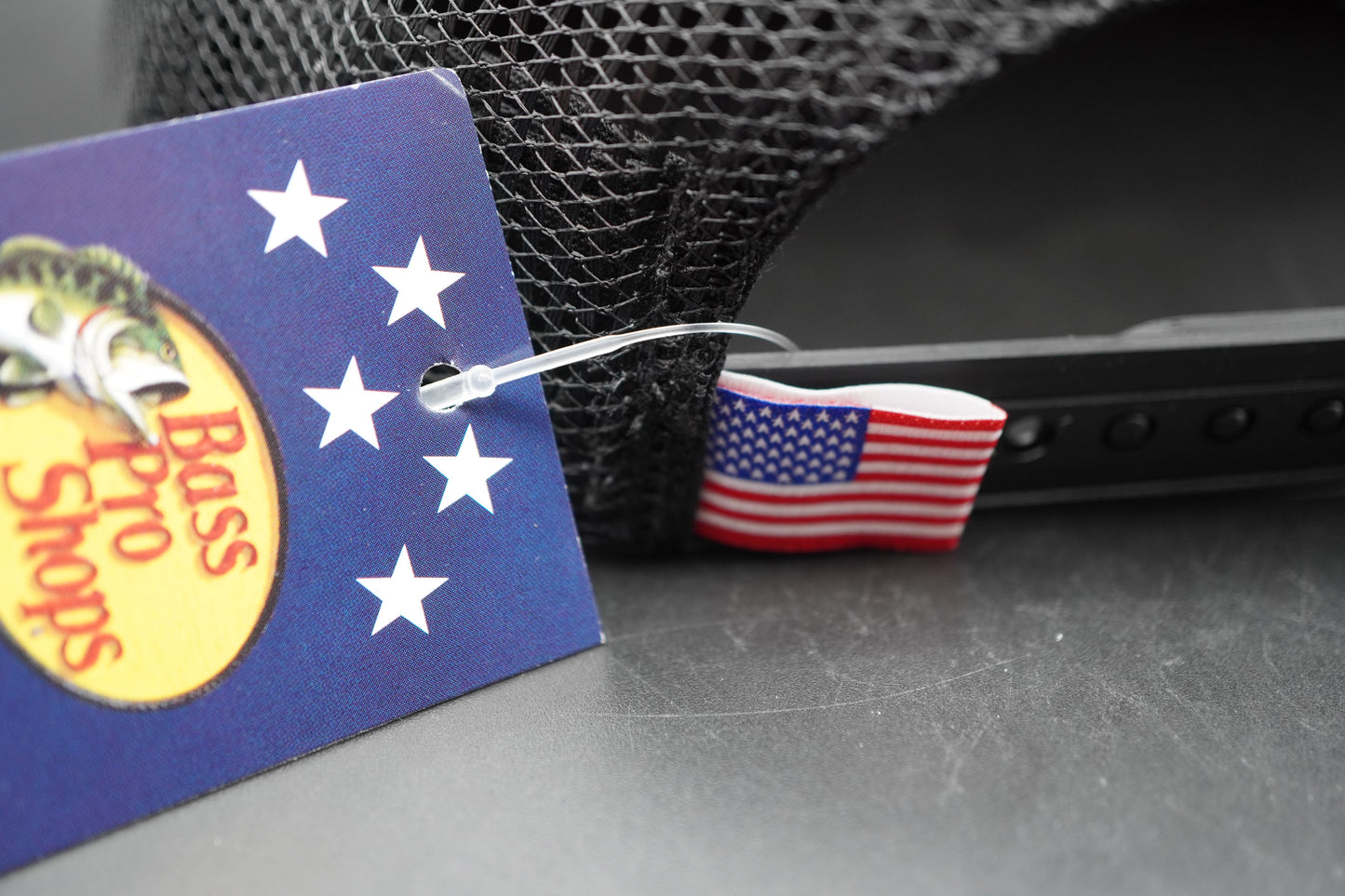 Bass Pro Shops Flag Logo Patch Mesh-Back Cap - Stone (刺繍ロゴ)