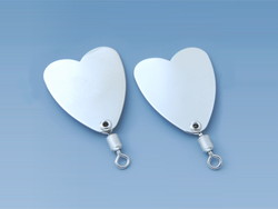 Tail blade (heart type) brass silver 2 pieces
