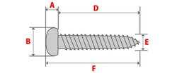 Tapping screws 2x8 stainless steel 10 pieces