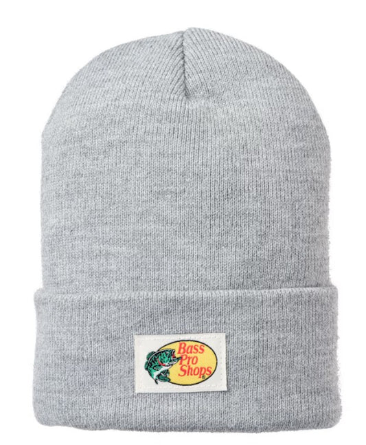 Bass Pro Shops Logo Label Knit Cuff Beanie - Heather Grey