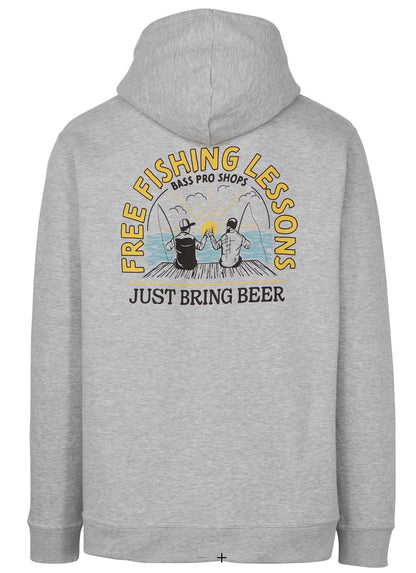 Bass Pro Shops Fishing Lessons Long-Sleeve Hoodie for Men - Heather Gray
