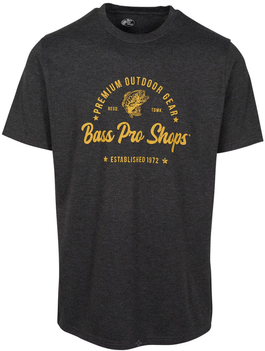 Bass Pro Shops Premium Outdoor Gear Logo Tri-Blend Short-Sleeve T-Shirt Color: Moss Heather