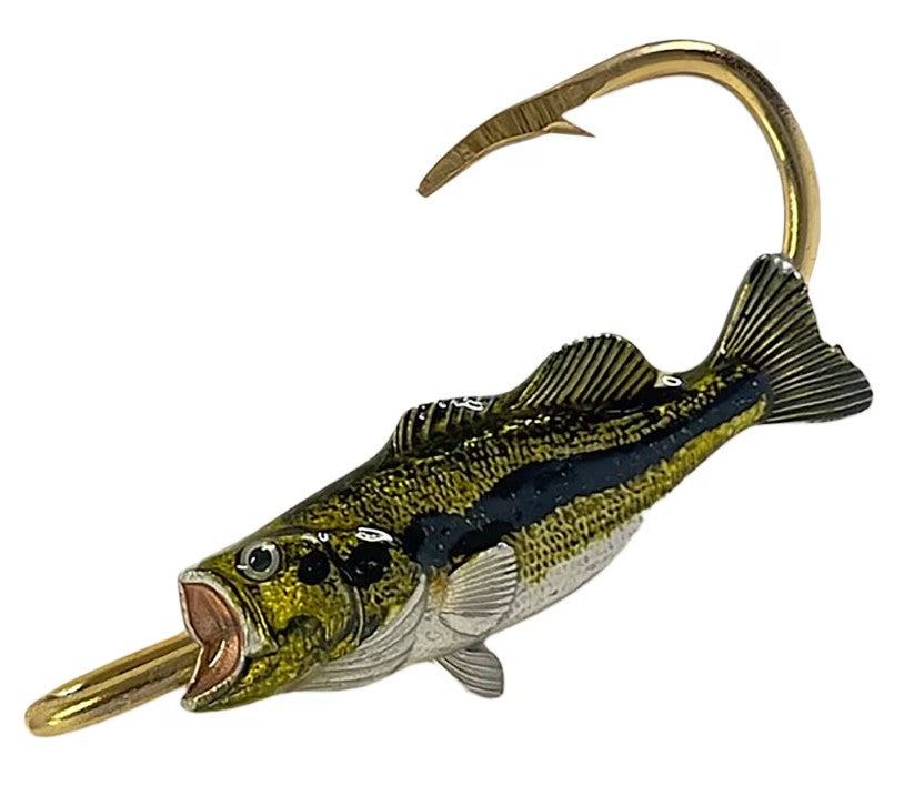 Hookits Black Bass Fish Hat Hook Pin