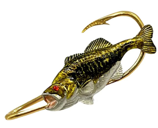 Hookits Smallmouth Bass Fishing Hook Hat Pin Clip
