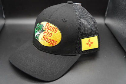 Bass Pro Shops Woodcut Logo and New Mexico Flag Snapback Cap (Embroidered Logo)