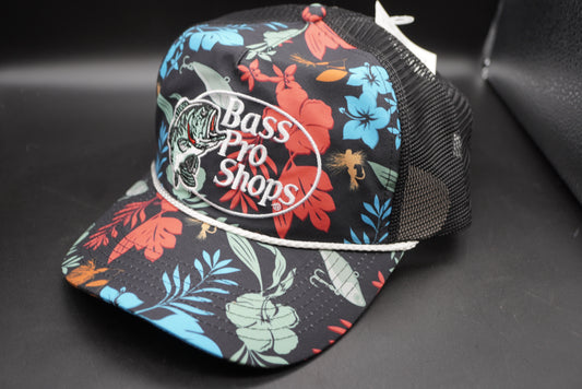 Bass Pro Shops 5-Panel High-Profile Mesh-Back Cap - Floral/Black