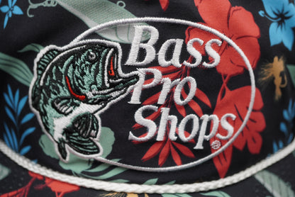 Bass Pro Shops 5-Panel High-Profile Mesh-Back Cap - Floral/Black(刺繍ロゴ)