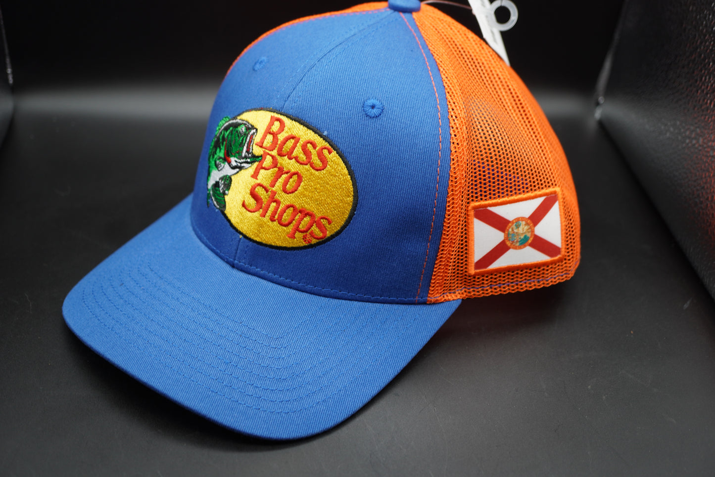 Bass Pro Shops Woodcut Logo and Florida State Flag Snapback Cap (Embroidered Logo)