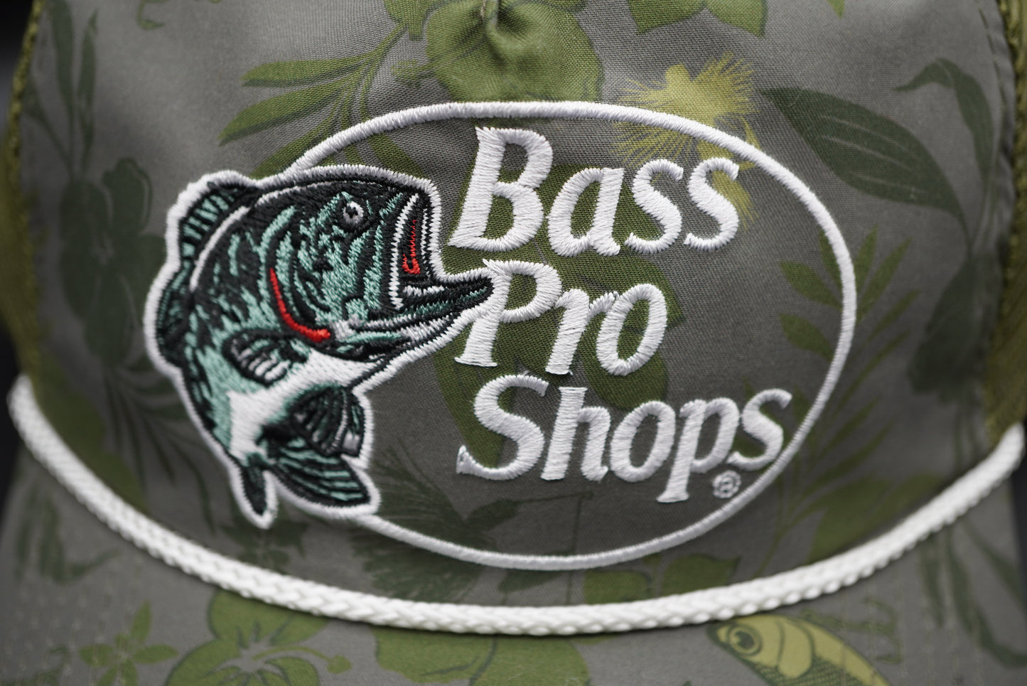 Bass Pro Shops 5-Panel High-Profile Mesh-Back Cap - Floral/Dark Green (Embroidered Logo)