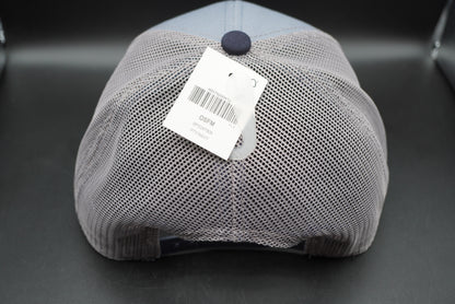 Bass Pro Shops Off-Center Logo Mesh-Back Cap - Blue/Grey/Navy (embroidered logo)