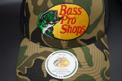 Bass Pro Shops Leaping Bass Logo Cap - Woodland Camo (Embroidered Logo)