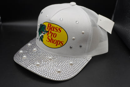 Bass Pro Shops Bling Mesh-Back Cap - White Pearl