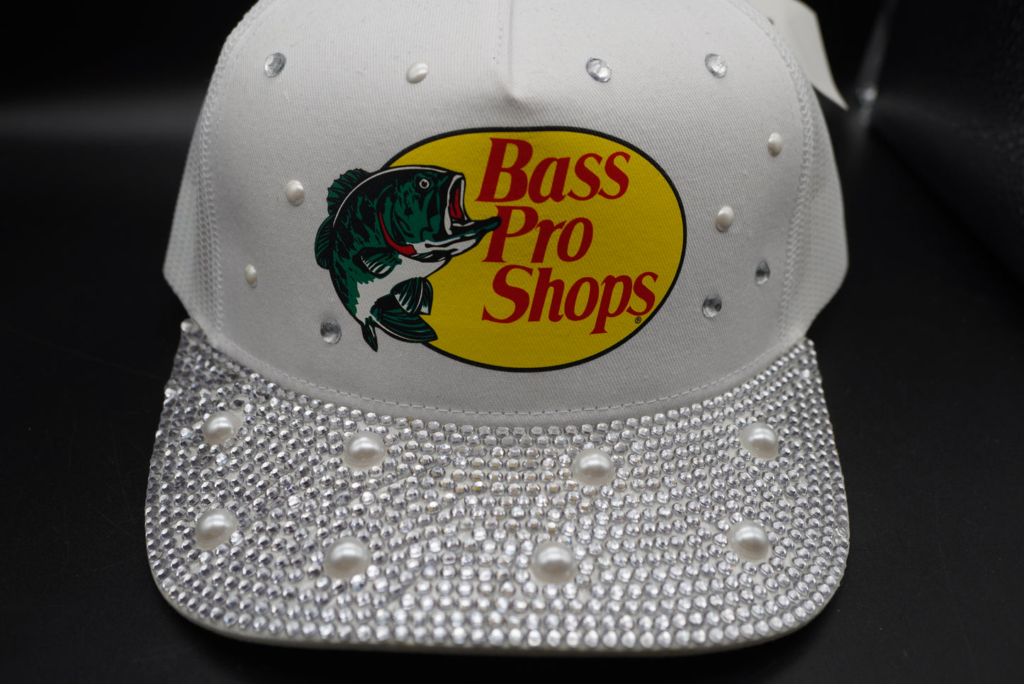 Bass Pro Shops Bling Mesh-Back Cap - White Pearl