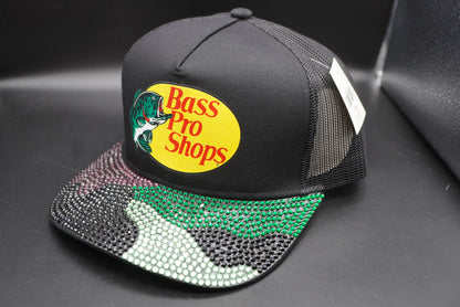 Bass Pro Shops Bling Mesh-Back Cap - Black Camo