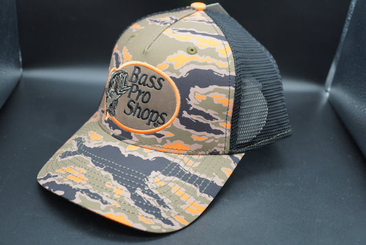 Bass Pro Shops Performance Mesh-Back Cap - Orange Camo(刺繍ロゴ)