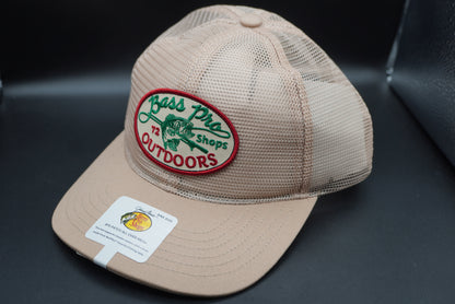 Bass Pro Shops Outdoors Patch All-Over Mesh Cap - Khaki (Embroidered Logo)
