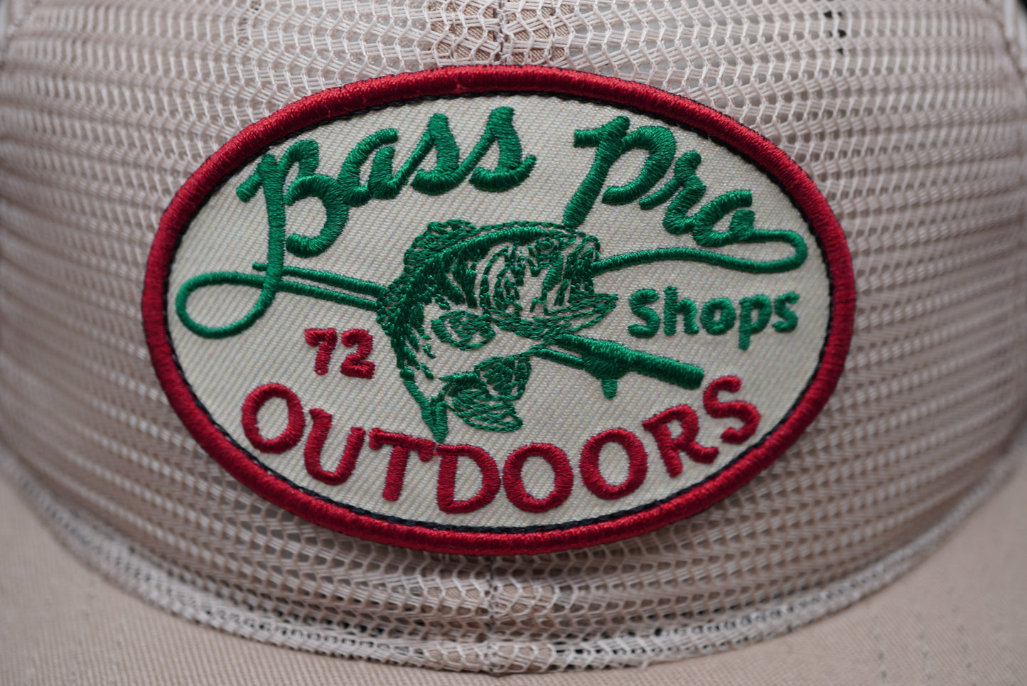 Bass Pro Shops Outdoors Patch All-Over Mesh Cap - Khaki (Embroidered Logo)