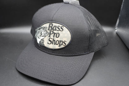 Bass Pro Shops Flag Logo Patch Mesh-Back Cap - Black (Embroidered Logo)