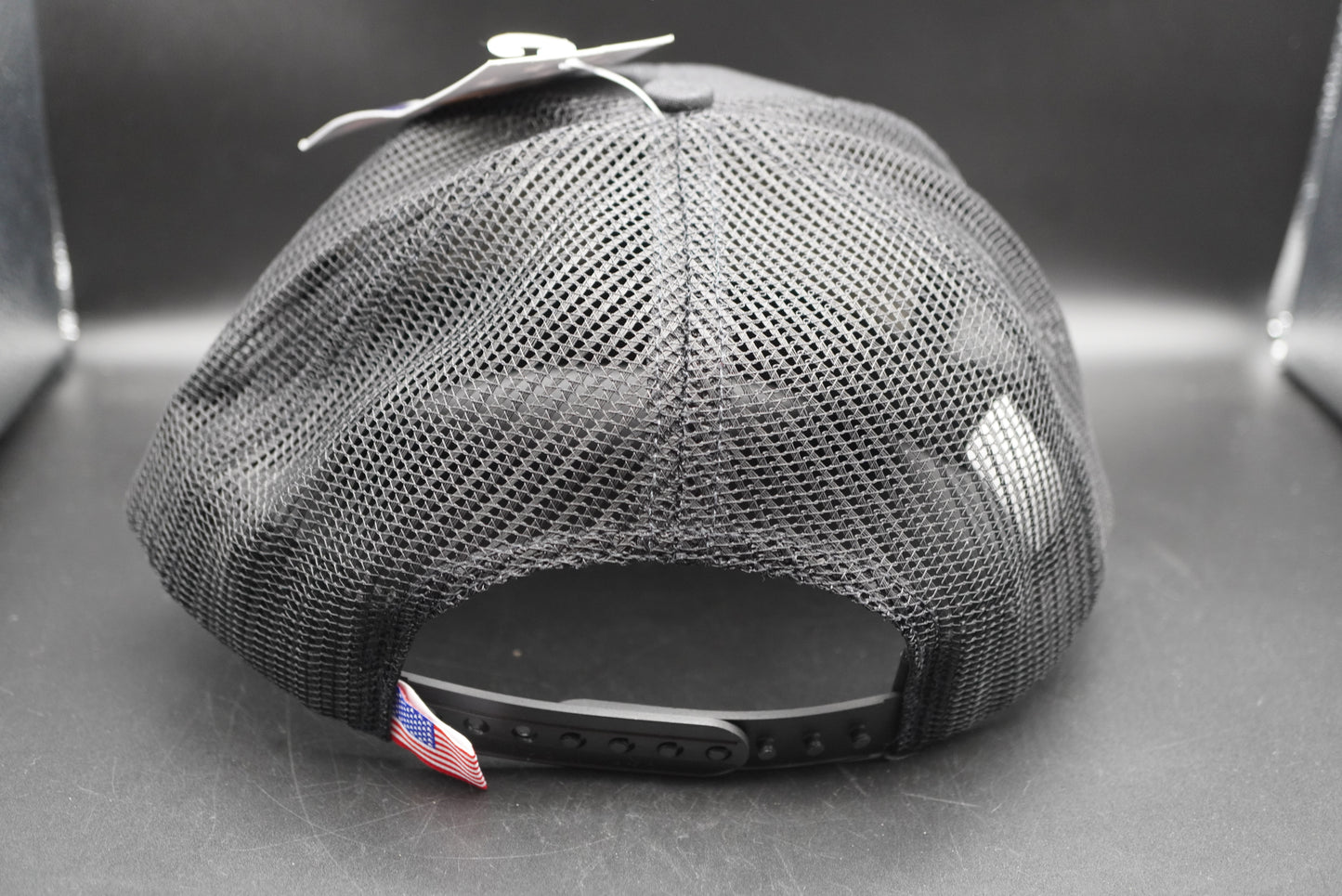 Bass Pro Shops Flag Logo Patch Mesh-Back Cap - Black (Embroidered Logo)