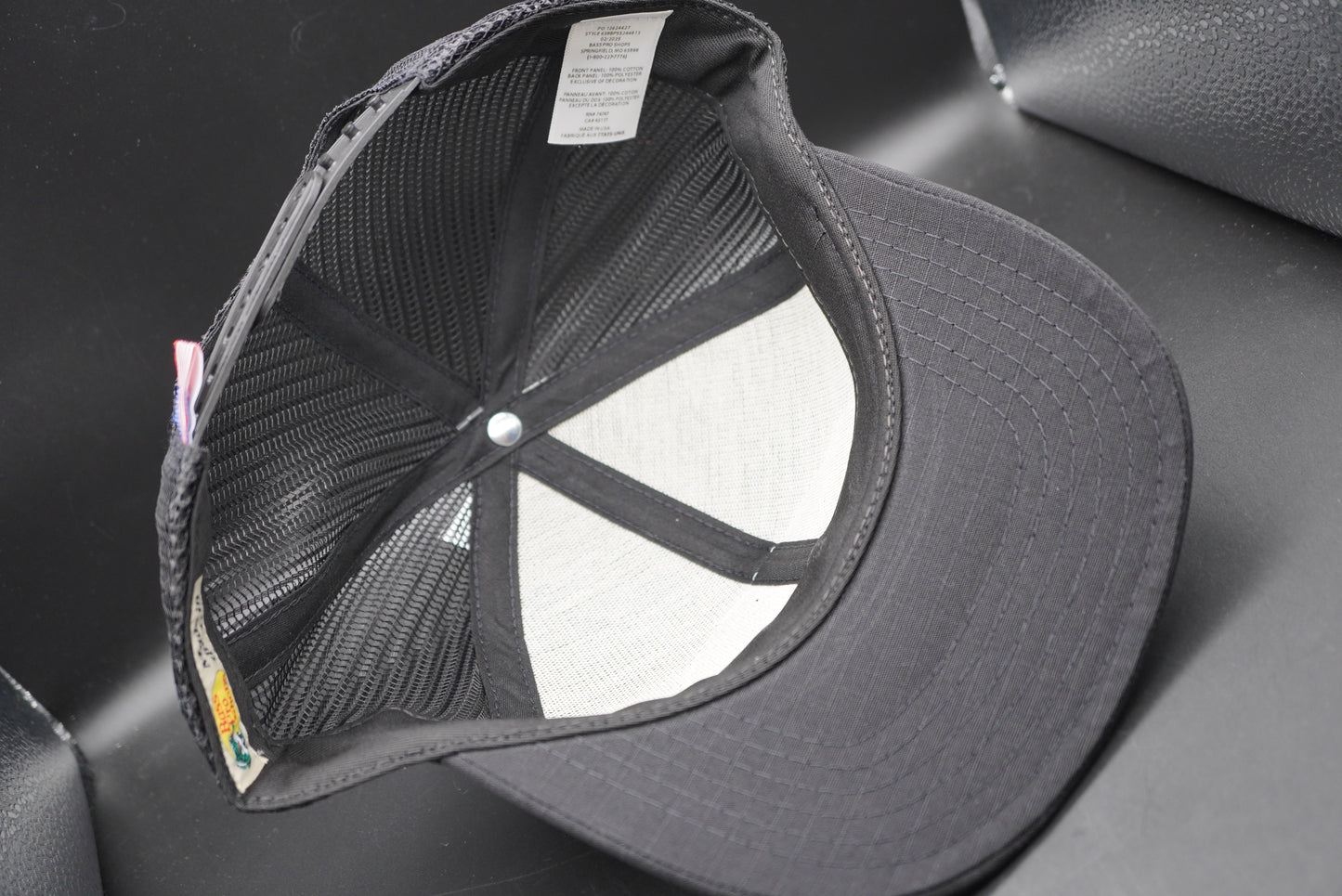 Bass Pro Shops Flag Logo Patch Mesh-Back Cap - Black (Embroidered Logo)