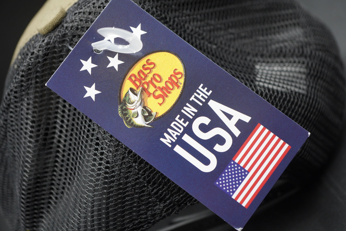 Bass Pro Shops Flag Logo Patch Mesh-Back Cap - Olive (Embroidered Logo)