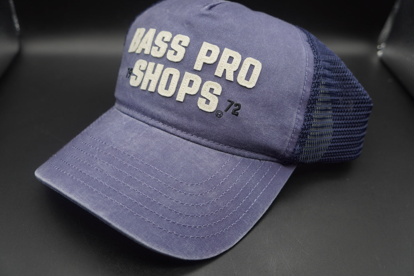 New!Bass Pro Shops Felt Patch Mesh-Back Cap - Slate Blue(刺繍ロゴ)