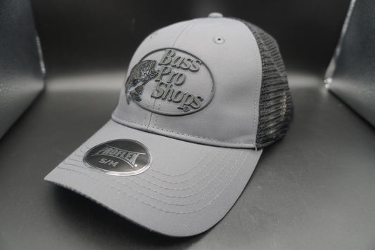 Bass Pro Shops Logo Flex Cap - Charcoal/Black - SM/M(刺繍ロゴ)