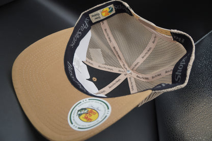 Bass Pro Shops Fishing Rod Flag Mesh-Back Snapback Cap - Brown(刺繍ロゴ)