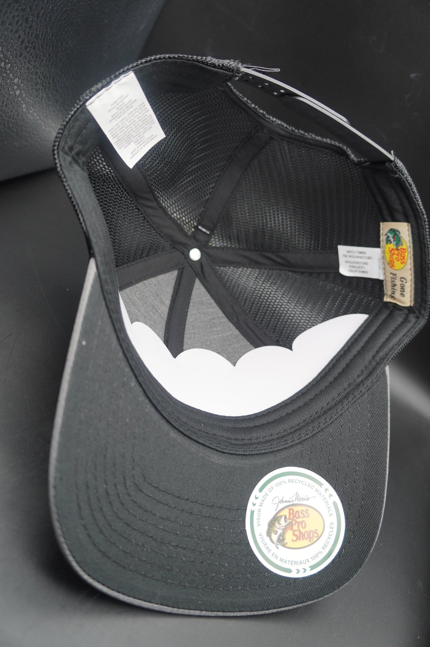 Bass Pro Shops Leather Patch Mesh-Back Cap - Charcoal/Black