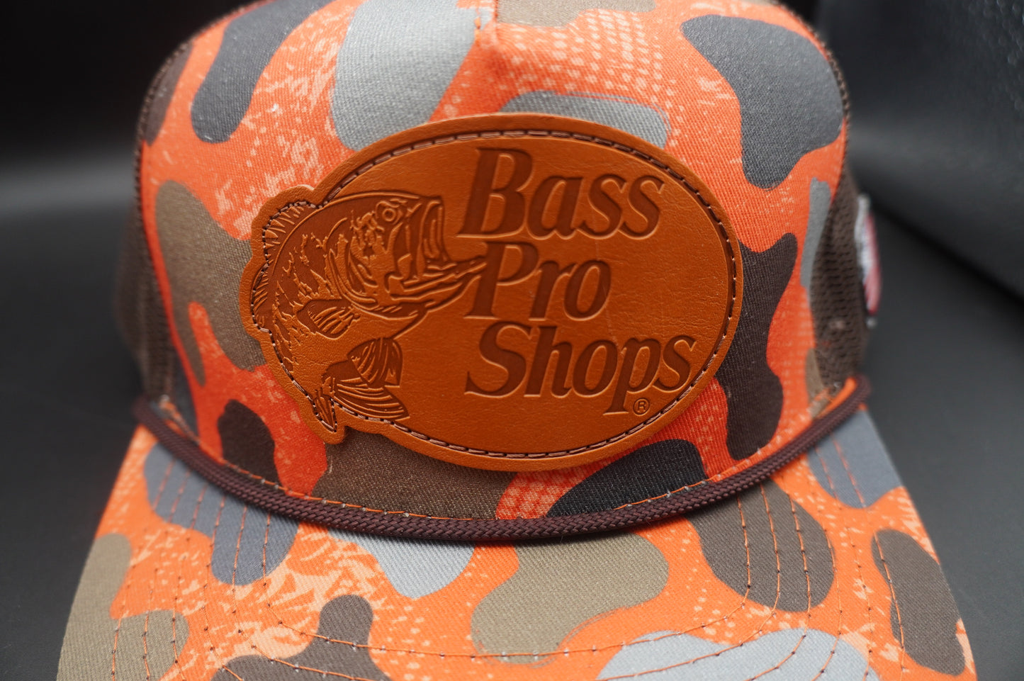 Bass Pro Shops Faux-Leather Patch Camo Mesh-Back Cap - Orange