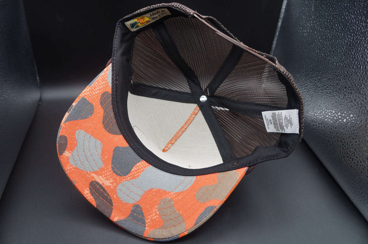 Bass Pro Shops Faux-Leather Patch Camo Mesh-Back Cap - Orange