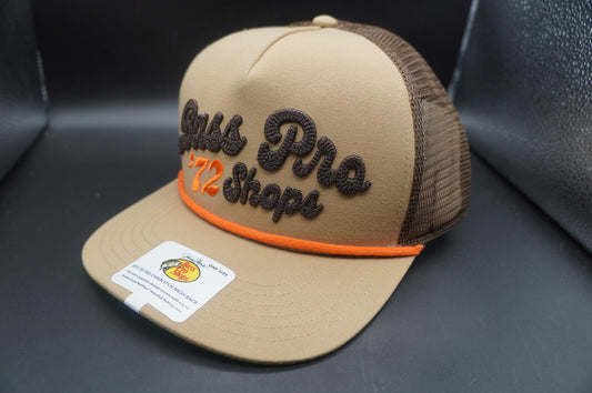 Bass Pro Shops Retro Mesh-Back Snapback Cap - Khaki/Brown(刺繍ロゴ)